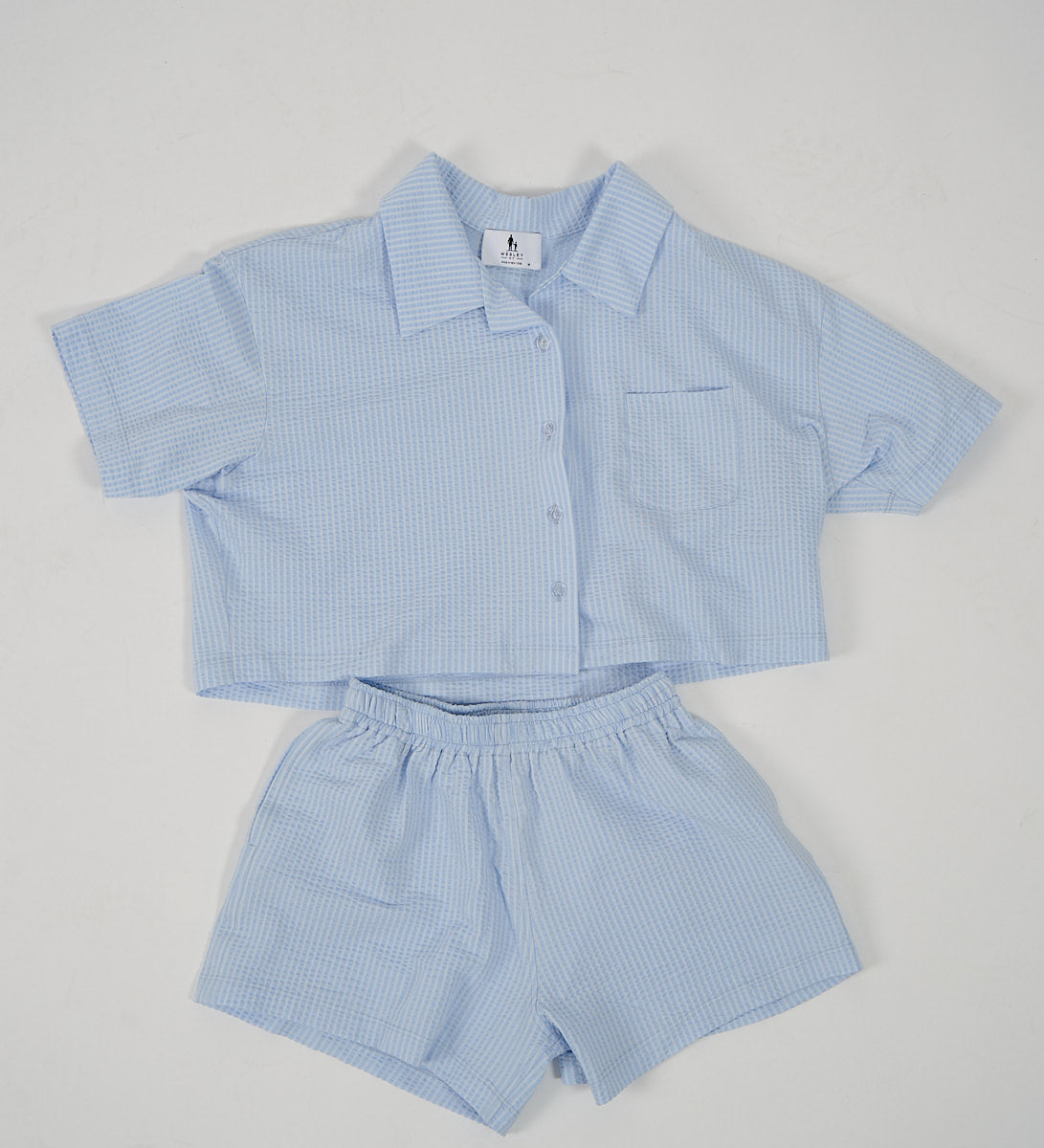 WesleyNY Cropped Shirt and Shorts Set