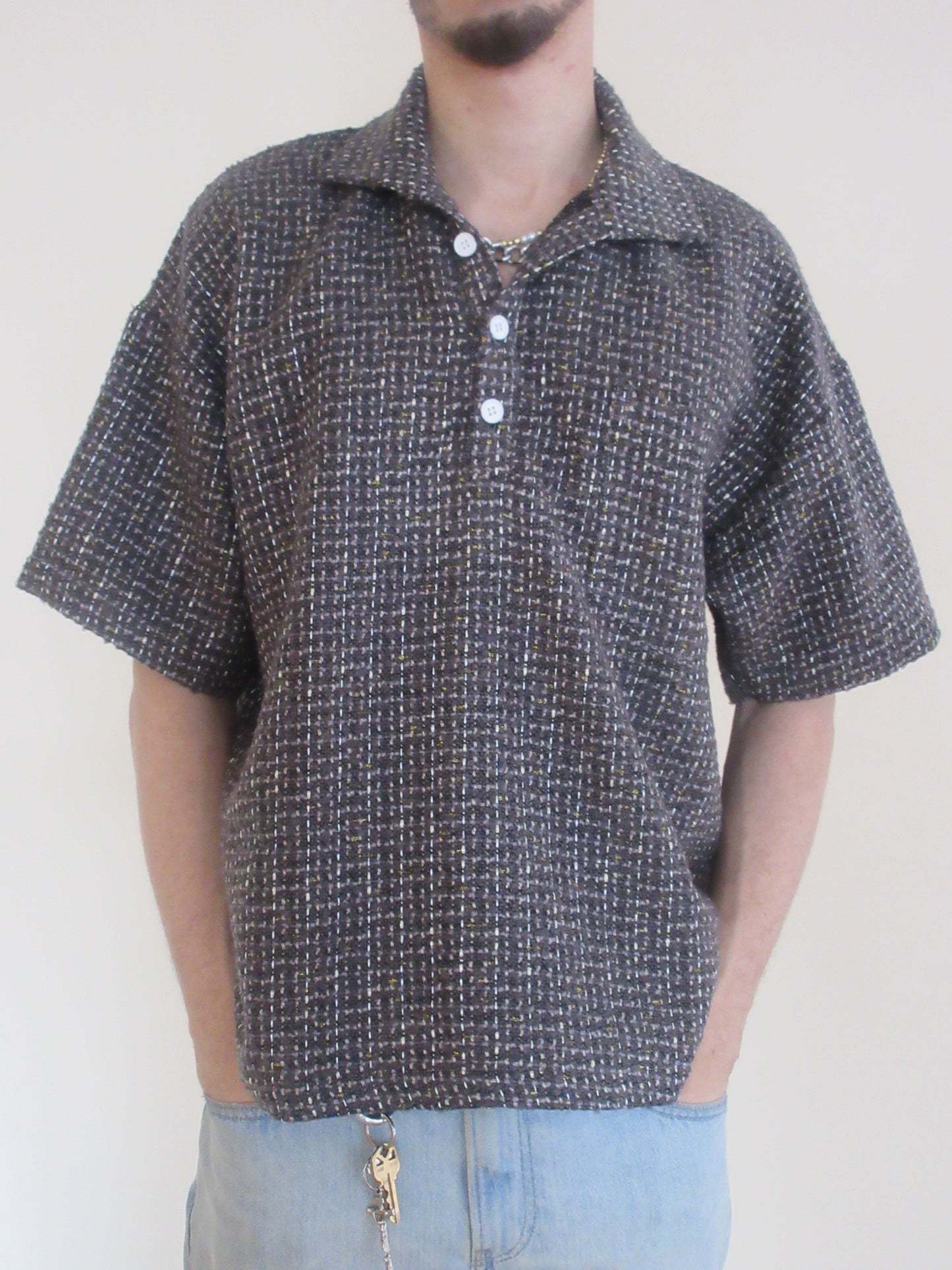 WesleyNY Tweed Polo